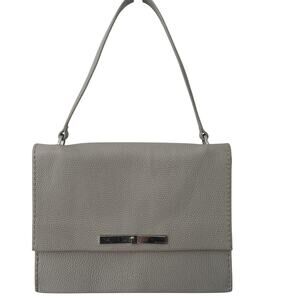 Ted Baker Jessi Concertina Leather Shoulder Bag Womens Gray Handbag Purse